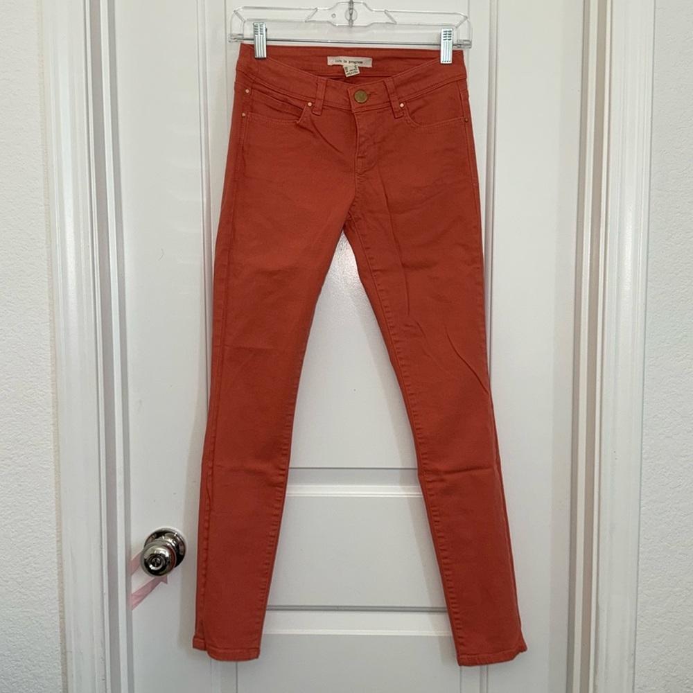 LIFE IN PROGRESS orange skinny jeans, Size 24